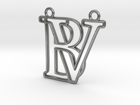 Initials B&V monogram in Natural Silver