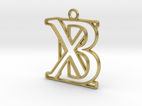Initials B&X monogram in Natural Brass