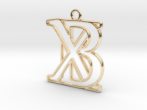 Initials B&X monogram in 14k Gold Plated Brass
