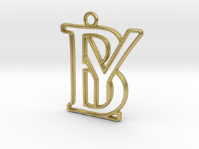 Initials B&Y monogram in Natural Brass