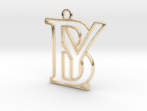 Initials B&Y monogram in 14k Gold Plated Brass