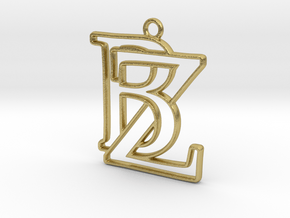 Initials B&Z monogram in Natural Brass