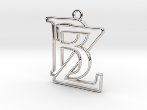 Initials B&Z monogram in Rhodium Plated Brass