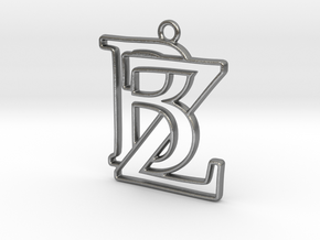 Initials B&Z monogram in Natural Silver