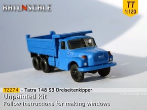 Tatra 148 S3 Dreiseitenkipper (TT 1:120) in Smooth Fine Detail Plastic