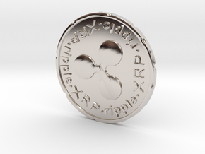 Ripple Coin XRP in Rhodium Plated Brass