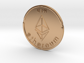 Ethereum Coin ETH in Polished Bronze