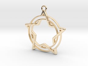 Star and circle intertwined in 14k Gold Plated Brass