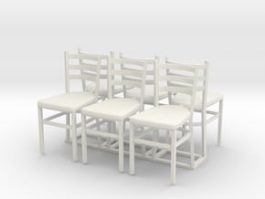 Chair 07. 1:24 Scale in White Natural Versatile Plastic