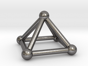 0720 J01 Square Pyramid V&E (a=1cm) #2 in Polished Nickel Steel