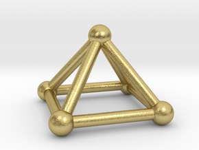 0720 J01 Square Pyramid V&E (a=1cm) #2 in Natural Brass