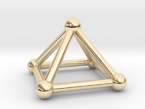 0720 J01 Square Pyramid V&E (a=1cm) #2 in 14k Gold Plated Brass