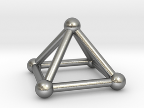 0720 J01 Square Pyramid V&E (a=1cm) #2 in Natural Silver