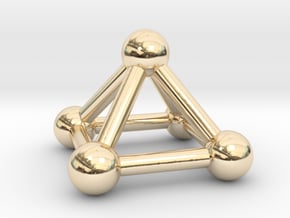 0721 J01 Square Pyramid V&E (a=1cm) #3 in 14k Gold Plated Brass