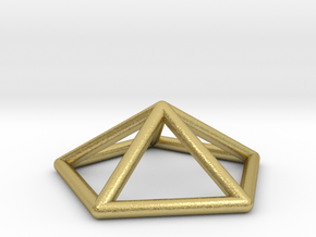 0722 J02 Pentagonal Pyramid E (a=1cm) #1 in Natural Brass