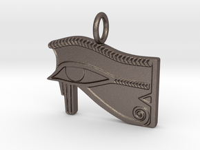 Eye of Ra/Horus amulet in Polished Bronzed-Silver Steel