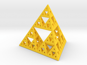 Sierpinski Tetrahedron in Yellow Processed Versatile Plastic: Small