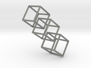 Three interlocking cubes in Gray PA12