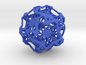 Drilled Perforated Dodecahedron Flower in Blue Processed Versatile Plastic