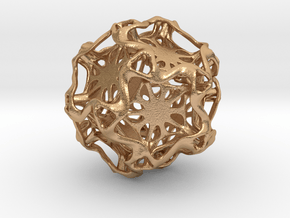 Drilled Perforated Dodecahedron Flower in Natural Bronze
