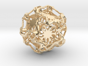 Drilled Perforated Dodecahedron Flower in 14K Yellow Gold