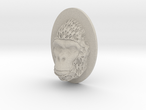 Gorilla Face + Half-Voronoi Mask (001) in Natural Sandstone