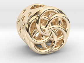 Floral Charm Bead - (Pandora compatible) in 14k Gold Plated Brass