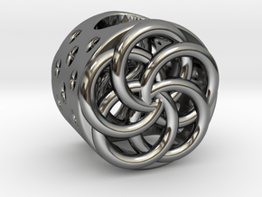 Floral Charm Bead - (Pandora compatible) in Fine Detail Polished Silver