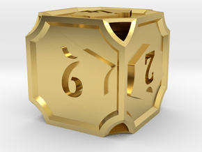 Planeswalker Loyalty D6 (Version 2) in Polished Brass