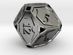 Planeswalker Loyalty D12 (Version 2) in Polished Silver