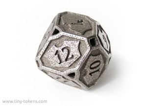 Planeswalker Loyalty D12 (Version 2) in Polished Bronzed-Silver Steel