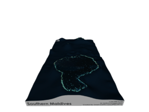 Southern Maldives Map in Glossy Full Color Sandstone