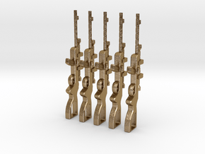 Sniper Rifle Set x5 in Polished Gold Steel