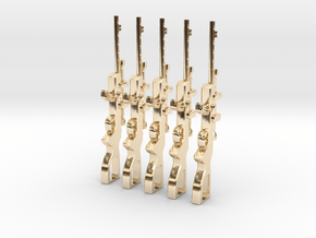 Sniper Rifle Set x5 in 14K Yellow Gold