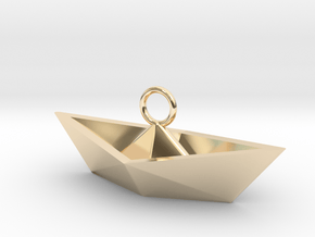 Paper Boat Necklace/Pendant I in 14k Gold Plated Brass: Large