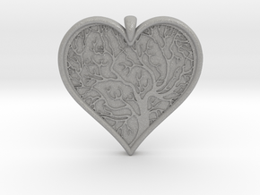 Tree of life Heart pendant in Aluminum