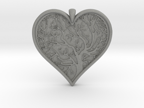 Tree of life Heart pendant in Gray PA12