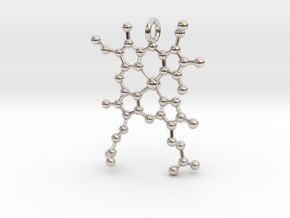 Deoxygenated HEME Group Pendent in Rhodium Plated Brass