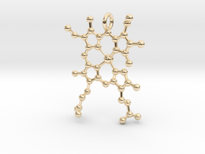 Deoxygenated HEME Group Pendent in 14K Yellow Gold
