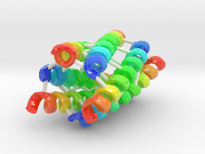 Coiled-Coil Hexamer (Large) in Glossy Full Color Sandstone