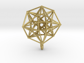 4D Vector Equilibrium Metatron's Compass 32mm - sm in Natural Brass