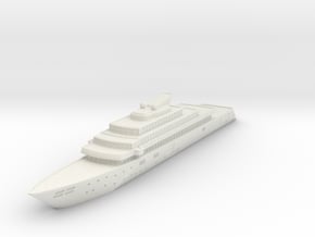 Miniature Rising Sun Yacht - 10cm in White Natural Versatile Plastic