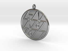 Physics Symbol in Fine Detail Polished Silver