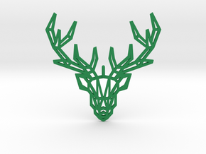 Deer Pendant in Green Processed Versatile Plastic