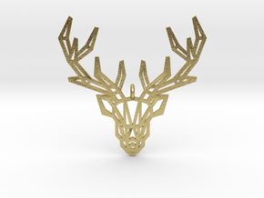 Deer Pendant in Natural Brass