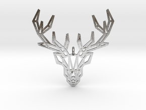 Deer Pendant in Natural Silver