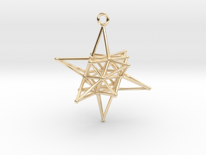 Stellated Vector Equilibrium - Spirits Guiding Sta in 14k Gold Plated Brass