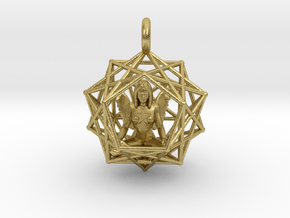 Angel Starship: Sacred Geometry Dodecahedral 27mm in Natural Brass