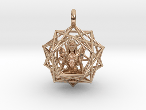 Angel Starship: Sacred Geometry Dodecahedral 27mm in 14k Rose Gold Plated Brass