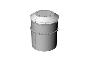US Vent 18inch bucket 1-72scale in Tan Fine Detail Plastic